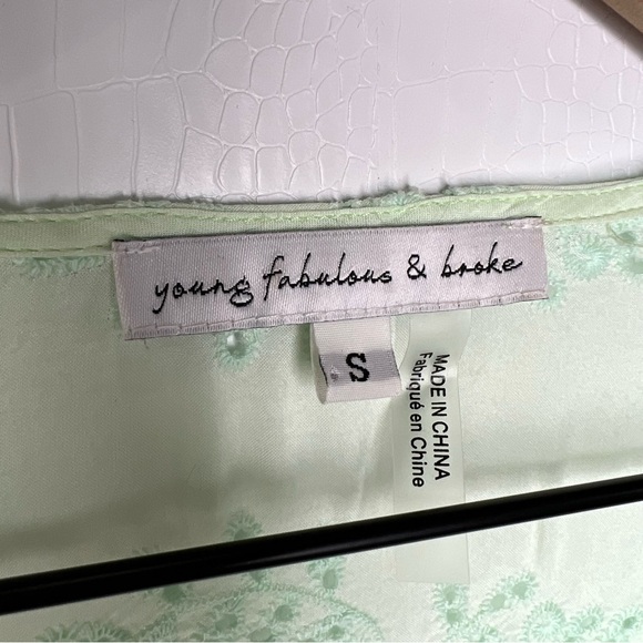 YOUNG FABULOUS & BROKE Mint Geneva Eyelet Top - Picture 5 of 10